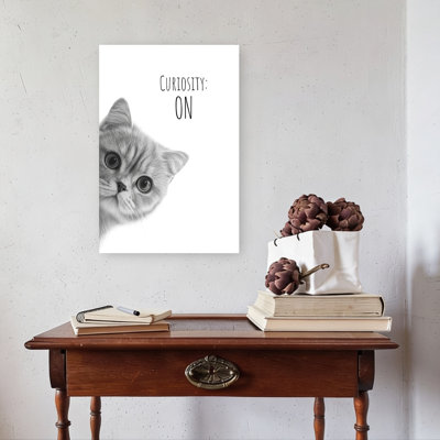 Curious Peeking Kitten Contemporary Cat Wall Art Print