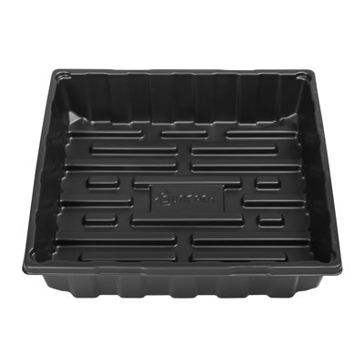 SUNPACK 10” x 10” Extra Strength Plastic Seed Starting Tray, Black, 2.5"