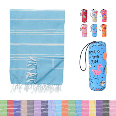 Turquoise Oversized Turkish Cotton Beach Towel