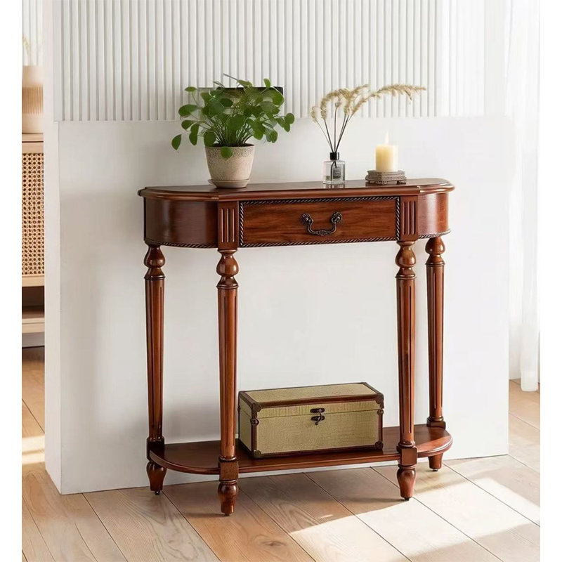 Mullikin 39.37'' Solid Wood Console Table, Tan