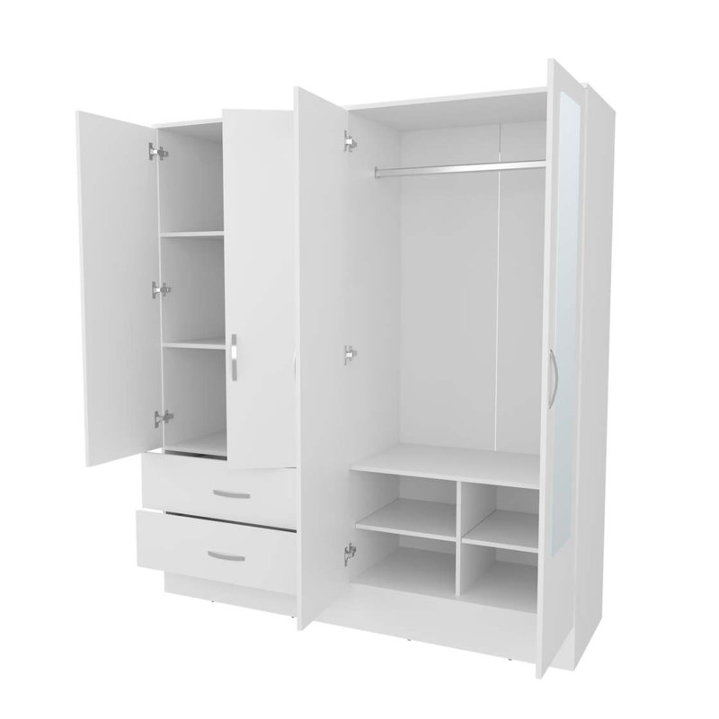 Rangement blanc avec 2 miroirs