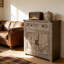 Buffet de ferme compact avec portes de grange, rangement en bois et en MDF pour la cuisine