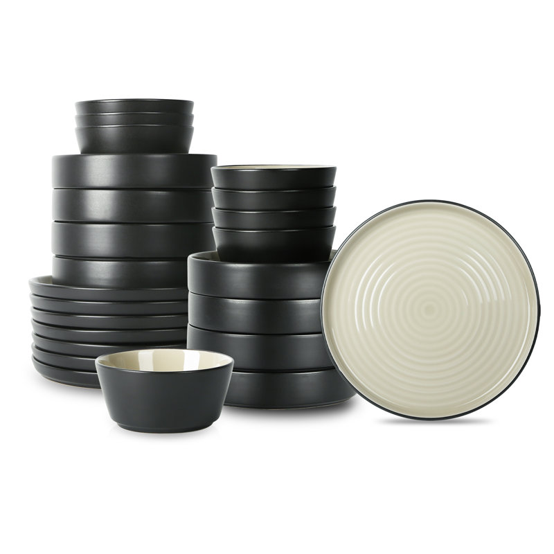 Stone Lain Elica 24-Piece Dinnerware Set Stoneware, Beige