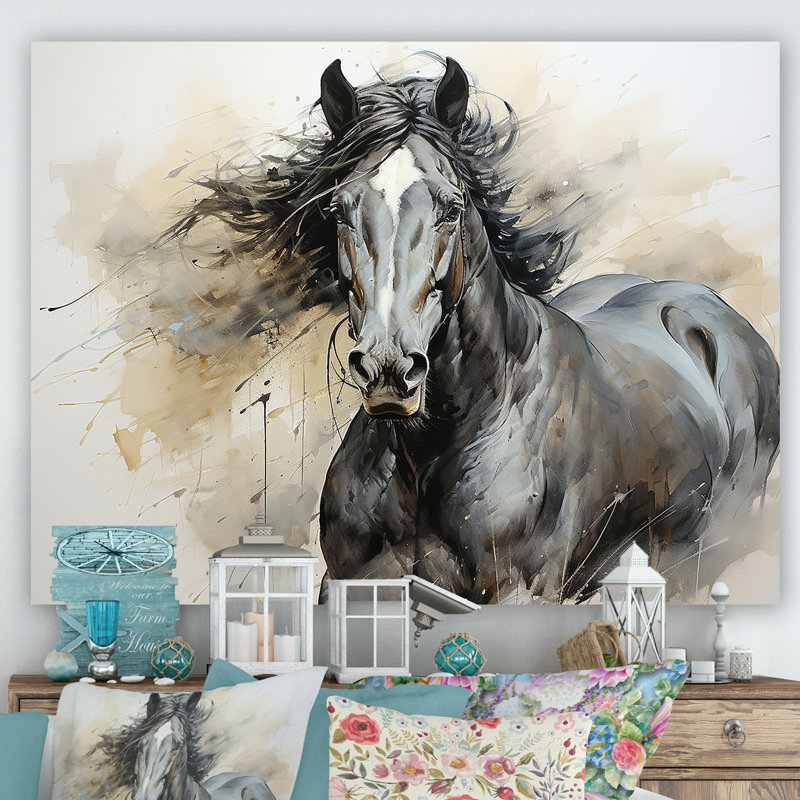 Hooves in Harmony Horse - cheval, art mural, Toile tendue, H 24 po x l 32 po