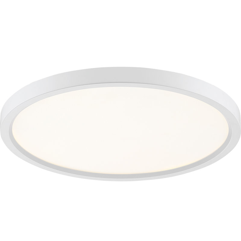 Mechra Acrylic LED Flush Mount, Powder Coated White, 1.25" H x 22" W x 22" D
