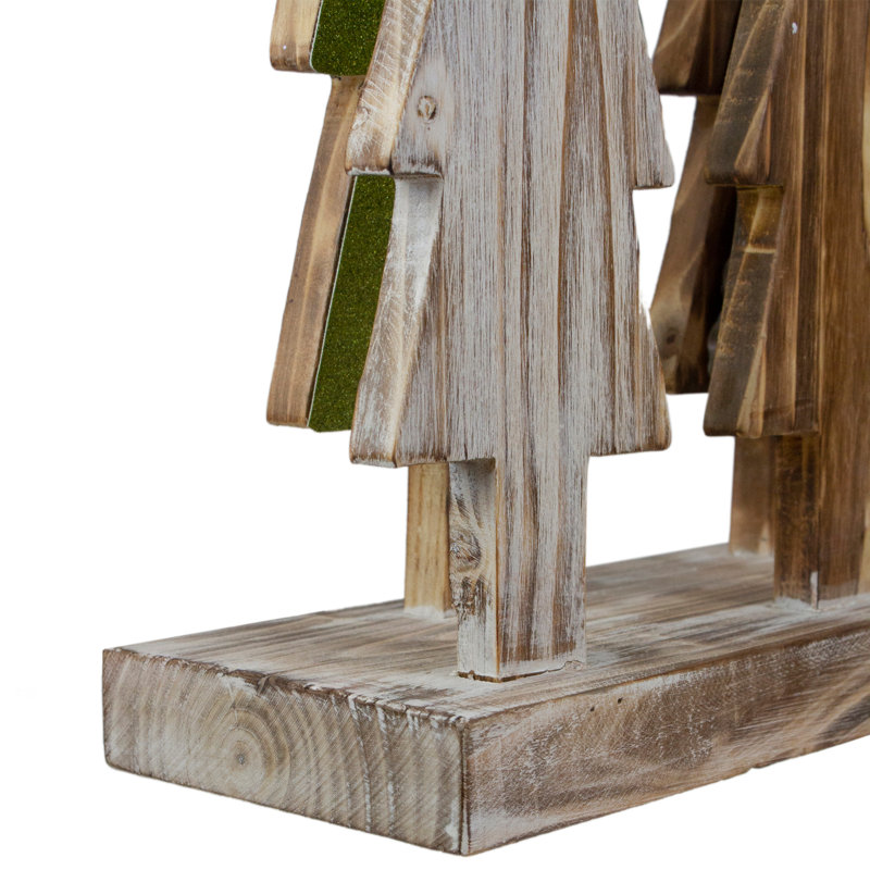 Décoration de table arbre de Noël en bois 15 po multicolore