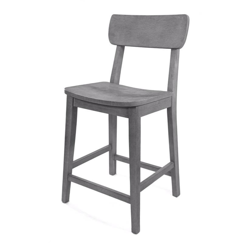 Almaguer Bar & Counter Stool, Counter Stool (24.75" Seat Height), Charcoal Gray