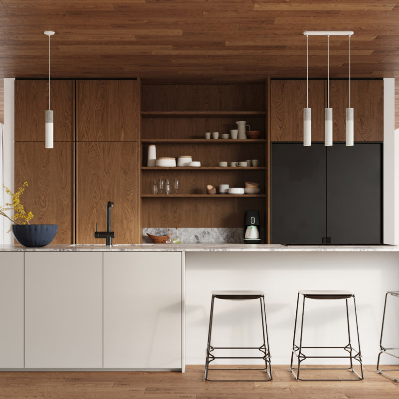 Amberle 3 - Light Cylinder Pendant, White