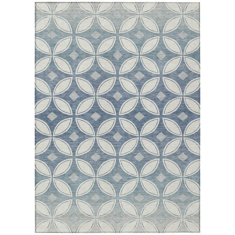 Machine Washable Indoor/Outdoor Lockway ACN2423 Geometric Rug, Rectangle 8' x 10'