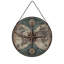 Mappemonde antique, boussole, vitrail, panneaux de verre, Suncatcher pour décor de fenêtre-365846294