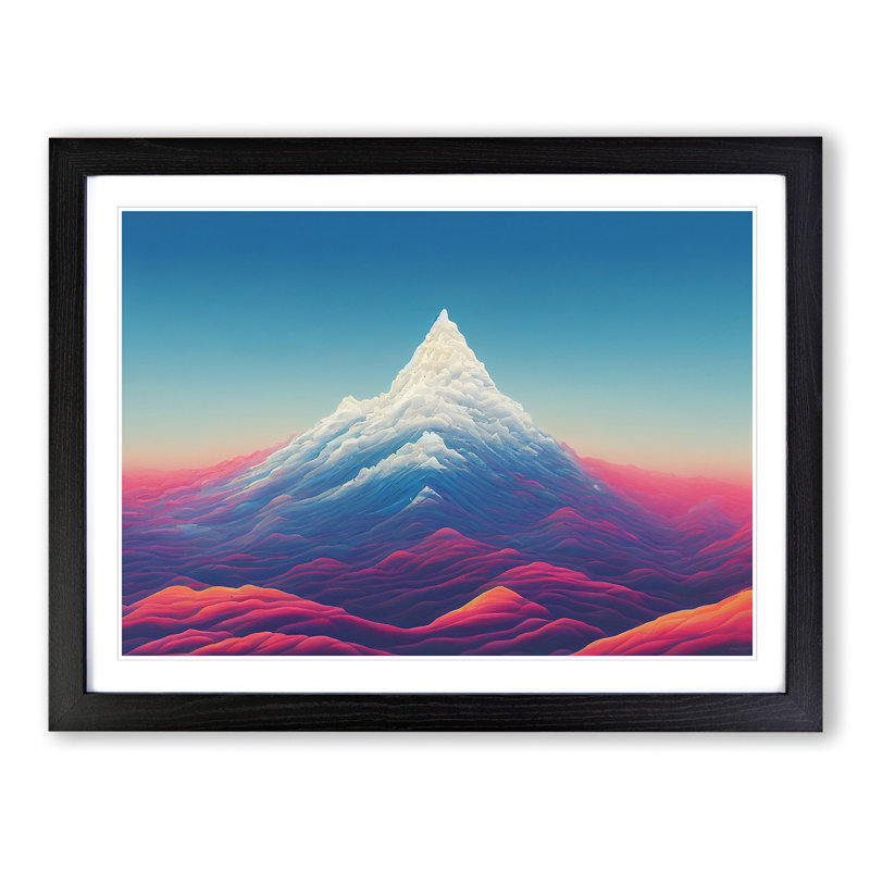 Splendorous Colourful Mountain - Framed Print, Black, 25cm H x 34cm W x 2cm D