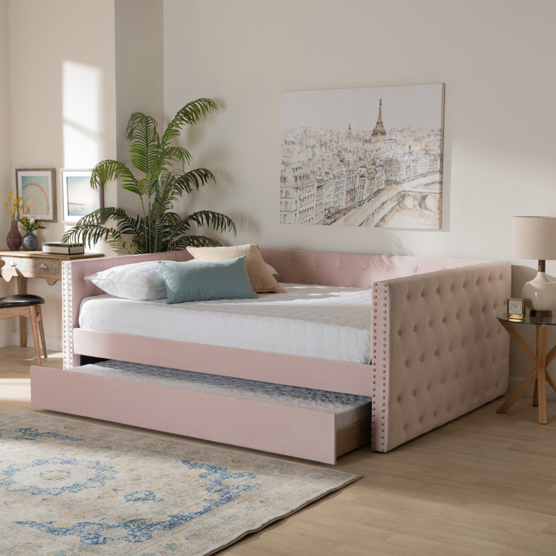 Lit de jour avec couchette Florissant, Complète, Rose