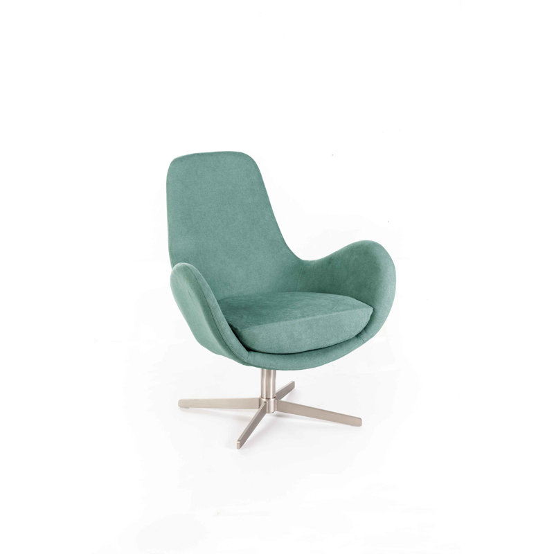 Akbota Upholstered Swivel Armchair, Teal