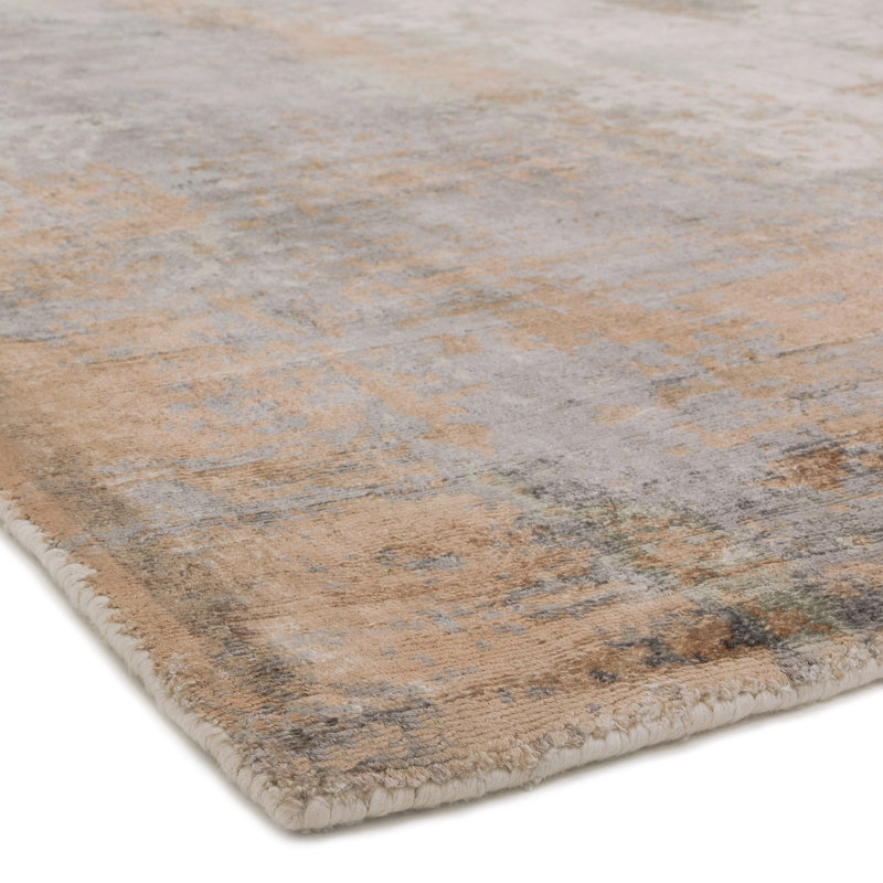 Midhurst Hand Woven Silky Green/Pink/Grey Area Rug, Rectangle 160 x 230cm