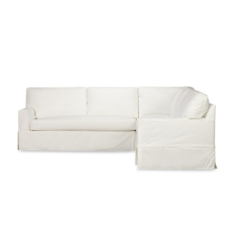 Taylor 5-Person L-Shaped Striped Sectional, Bayou Off White Canvas