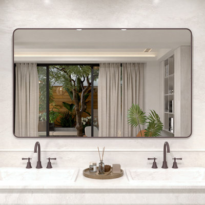 Vista 60 in. W x 36 in. H Rectangular Framed Wall Bathroom Vanity Mirror in Oil Rubbed Bronze