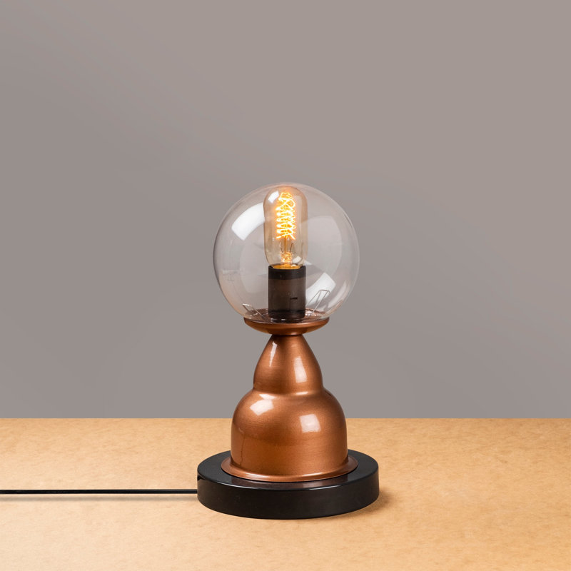 Lampe de table en cuivre 13 po Cecelia, Transparent