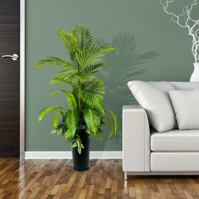 4 Foot Palm and Fern Garden in Metal Planter