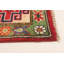 Tapis rouge foncé en laine noué à la main de conception unique 6 pi 2 po x 8 pi 8 po Oleatha