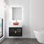 Lavabo de salle de bain rond en verre texturé 16 po Scotch - Collection Timeless-128042367-90991014