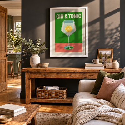 Gin and Tonic Retro - Framed Print