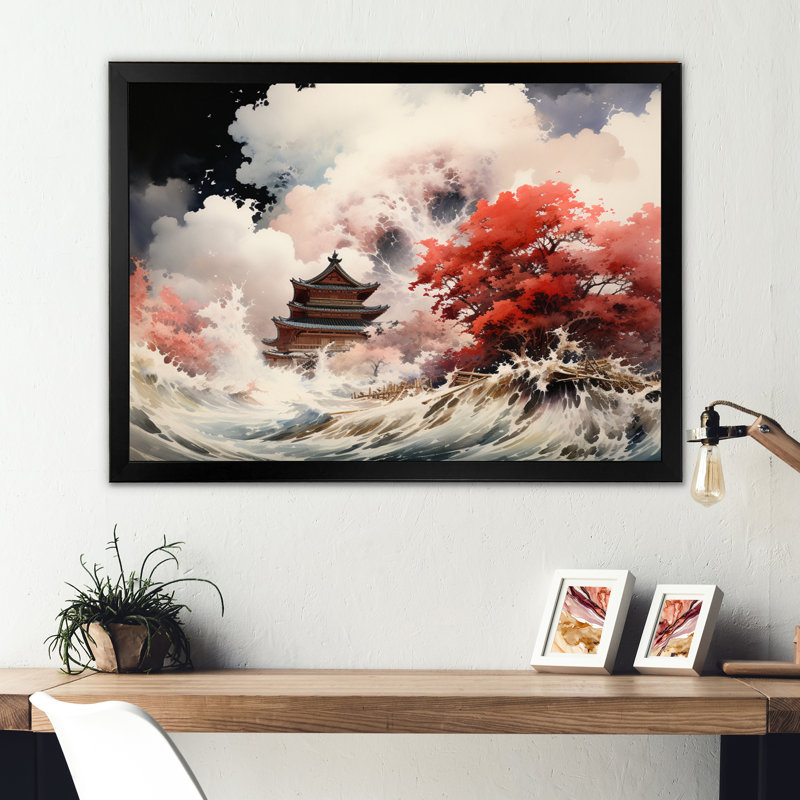 Janete, le séisme du Japon I 2011 sur toile, H 34 po x l 44 po x P 1,5 po, Cadre photo noir