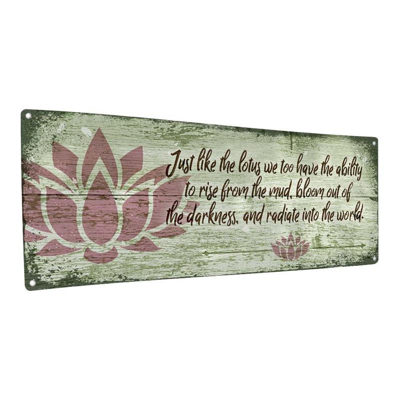 «Green Lotus Bloom» sur métal, H 4,25 po x l 11,5 po