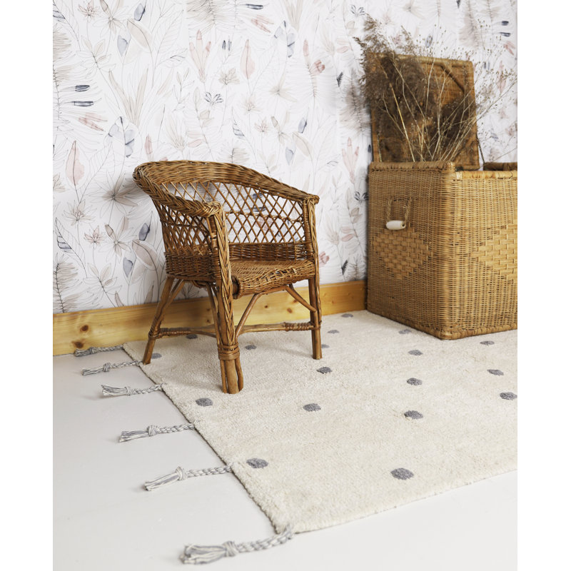 Coaling Hand Tufted Cotton Beige/Black Rug