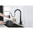 Stainless Steel Single Handle Faucet With Pull Down For Kitchen Sink, Matte Black Shade, 360 Rotatable High - Arc Nozzle, Three Water Output Types  Stream, Spray,  , Effortless Temperature And Flow-156473683