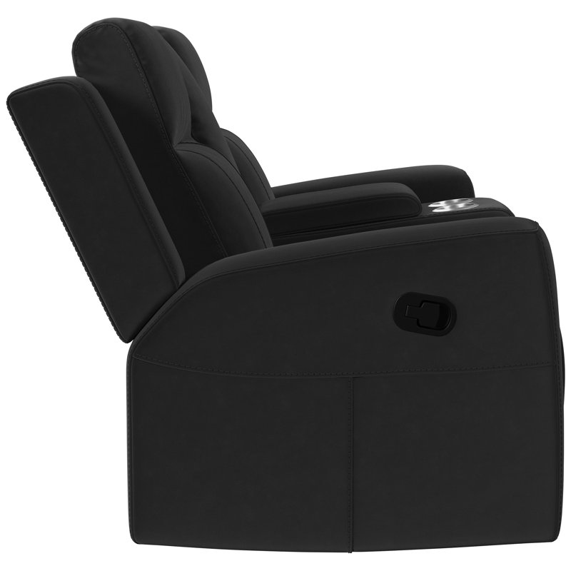 Suède doux - gris anthracite foncé, coussins de dossier et leviers manuels pour une assise confortable, revêtement en similicuir inclinable, accoudoirs larges, rangement central