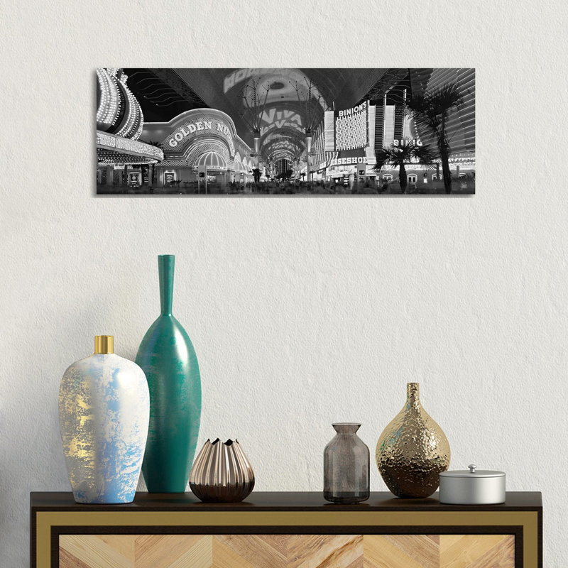 Fremont Street Experience, Las Vegas, Nevada, USA - Wrapped Canvas Panoramic Print, 30.48 cm H x 91.44 cm W x 3.175 cm D