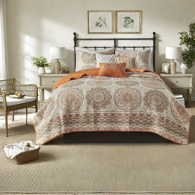 Comfortable Cotton King Bedding Set, Modern Floral Design For Home