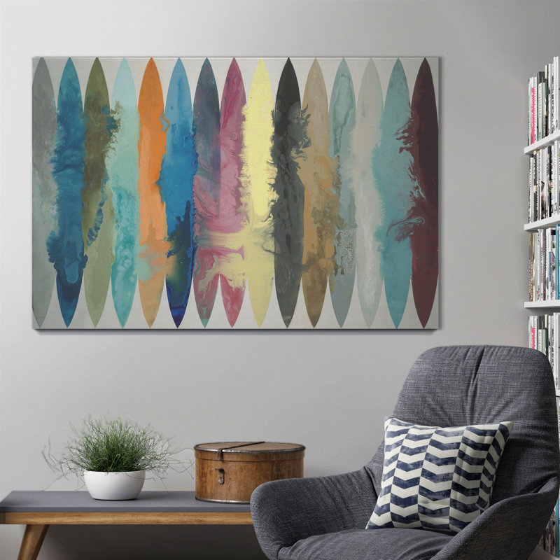 « ondulations of color », peinture sur toile tendue, H 12 po x l 8 po x P 1 po