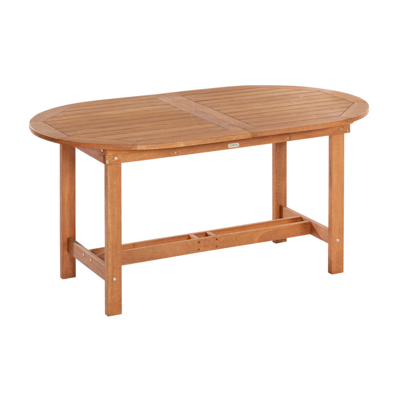 Adabpreet Oval Wood Extendable Outdoor Dining Table , 210cm cm W 90cm cm D