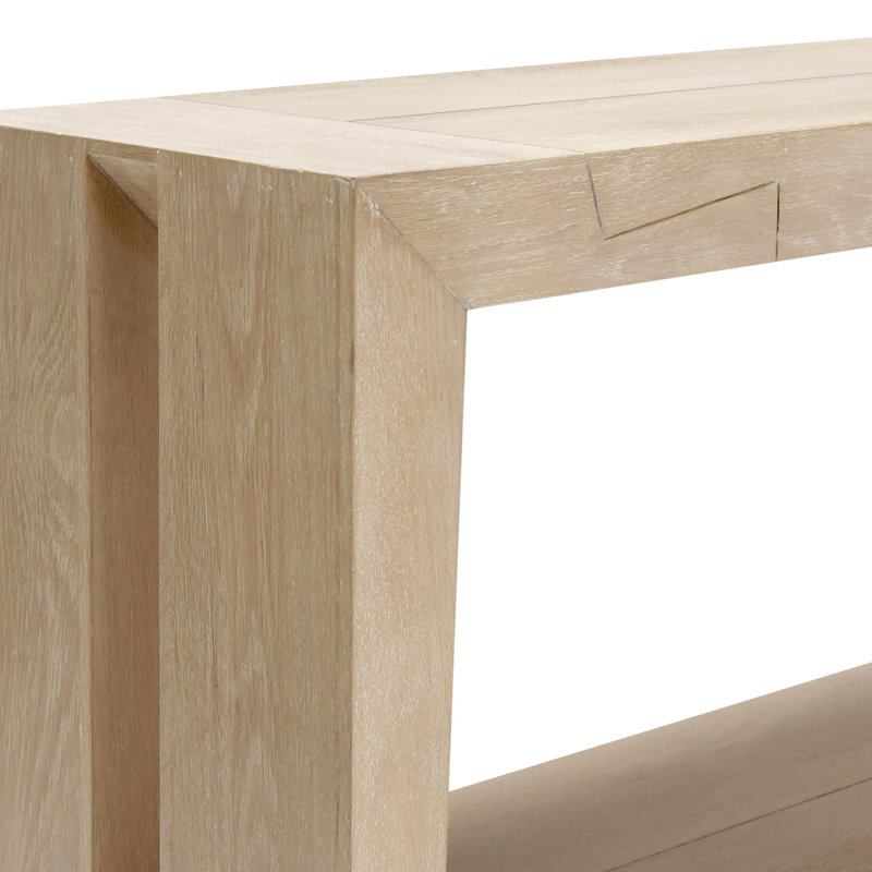 Troy 72" Solid Wood Console Table, Aged Cream