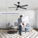 Beil 52/65 inch Large Modern Ceiling Fan with Light Kit and Remote Control, 3 LED Colors, 6 Speed Noiseless DC Motor, 5 Plywood Blades, for Indoor/Covered Outdoor Use