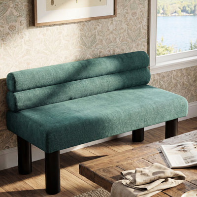 Long banc pour la salle à manger, la chambre à coucher ou les pieds en bois d'hévéa, capacité de 300 lb, sièges confortables, assemblage rapide et facile du lit, charge d'entrée, tâche d'installation simple et rapide