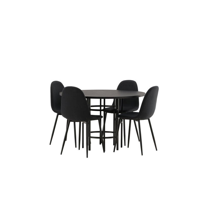 Coles 4 - Person Dining Set, Black