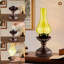 Lampe de table Touch Touch Vintage | Lampe de chevet rustique rétro à 3 intensités avec abat-jour en verre ambré et ampoule DEL pour la chambre à coucher, le salon, la cabine, le bureau