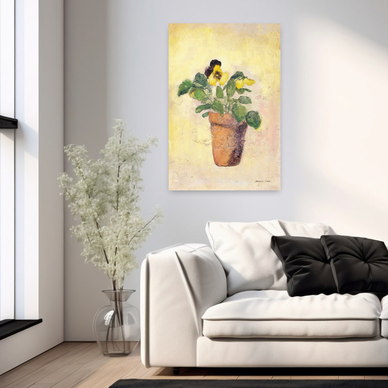 Art contemporain Pansy Flower Art, H 36 po x l 24 po
