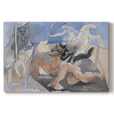 Curtain Design for "Le 14 Juillet" (Minotaur Composition)-Pablo Picasso-Gallery Wrapped Canvas-1936