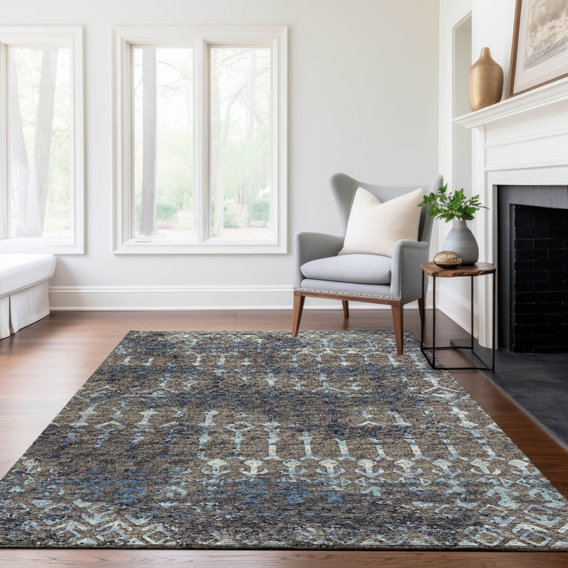 Fayina Area Rug with Non-Slip Backing, Rectangle 3' x 5'
