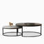 2 Piece Round Medieval Modern Nested Coffee Tables, Stackable Living Room Decorative Tables-1096619836