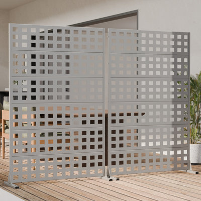 H 72 po x l 47 po x P 16 po avec écran d'intimité en métal et panneau de clôture en treillis pour terrasse