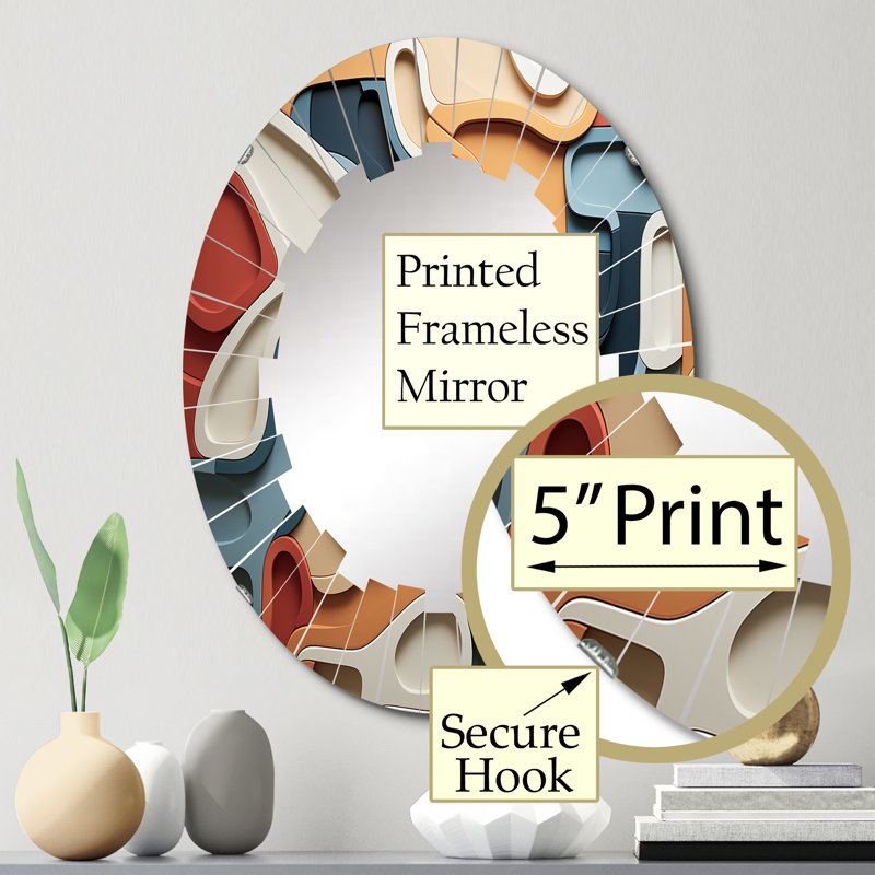 Cador - Miroir mural moderne ovale, 30 po x 20 po