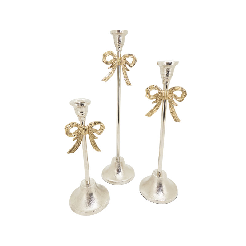 Porte-bougie en aluminium - Bougeoir à chandelle décoratif, décoration de table élégante, 18"