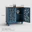 Armoire décorative avec 2 portes, armoire de rangement avec tablette réglable, buffet pour le salon, le vestibule, la salle à manger, bleu et noyer-1248792378