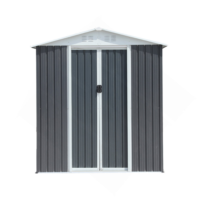 Outdoor Storage Shed With Aluminum Alloy Frame, Gray, 72.5" H x 74.7" W x 45.7" D