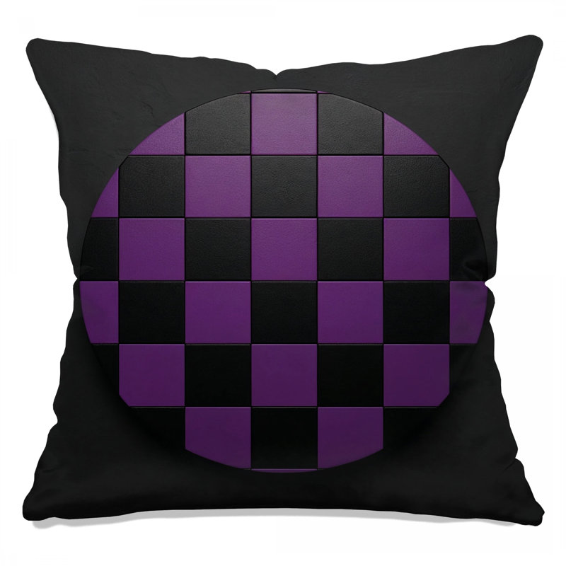 Coussins décoratifs mauves à carreaux, 20 x 20 pouces