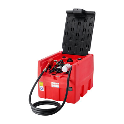 48 Gallon Portable Diesel & Gasoline Fuel Tank with 12V Transfer Pump - Heavy Duty HDPE Refueling Station for Trucks, Tractors, and Equipment